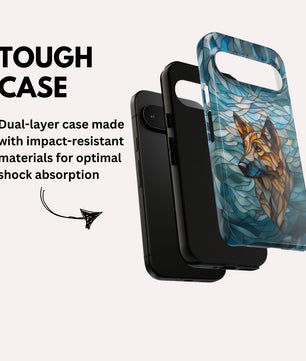 German Shepherd Stained Glass Phone Case -  German Shepherd Gifts - Tough Case For Google Pixel
