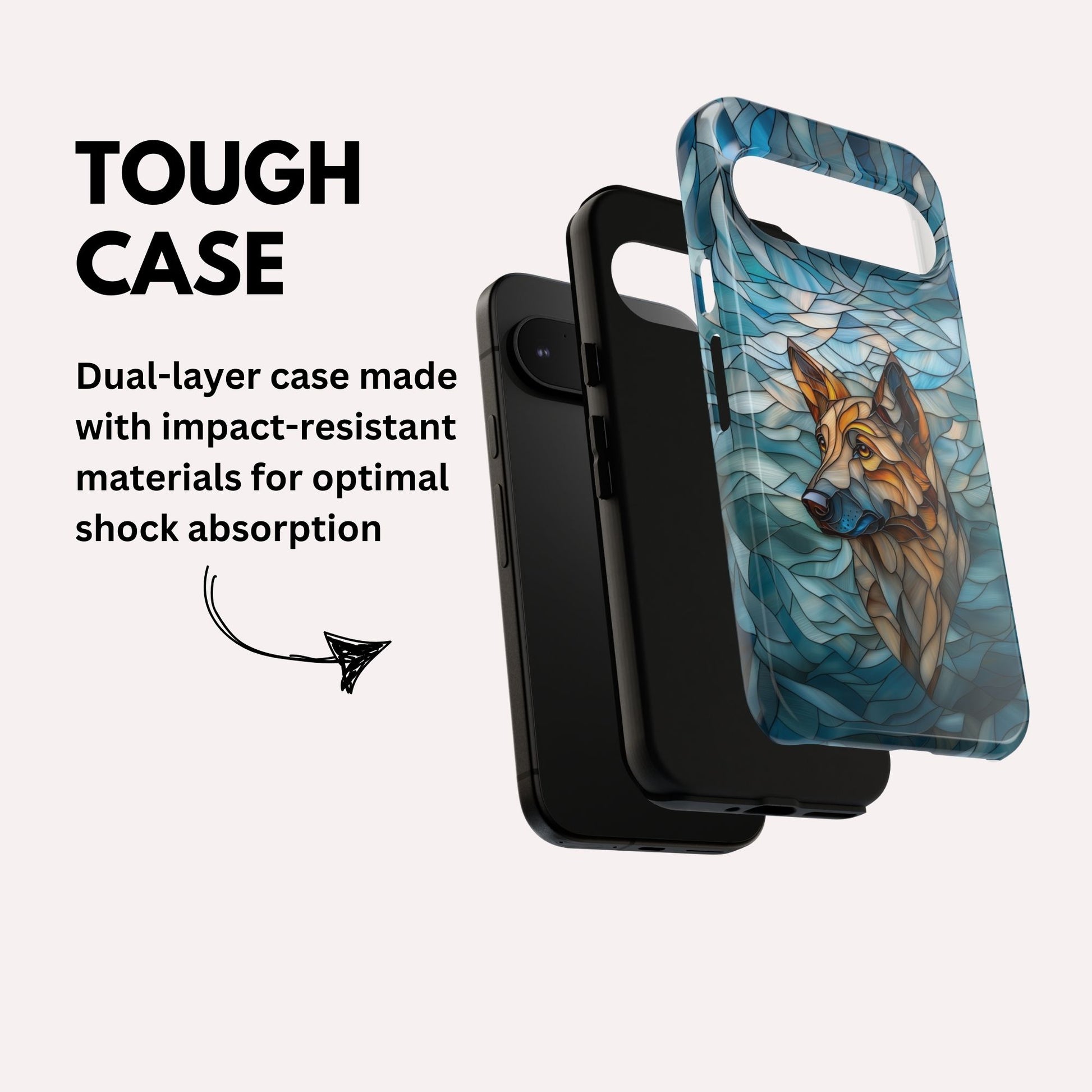 German Shepherd Stained Glass Phone Case -  German Shepherd Gifts - Tough Case For Google Pixel