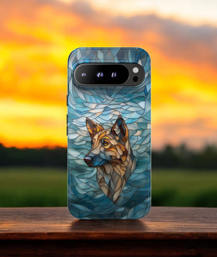 German Shepherd Stained Glass Phone Case -  German Shepherd Gifts - Tough Case For Google Pixel