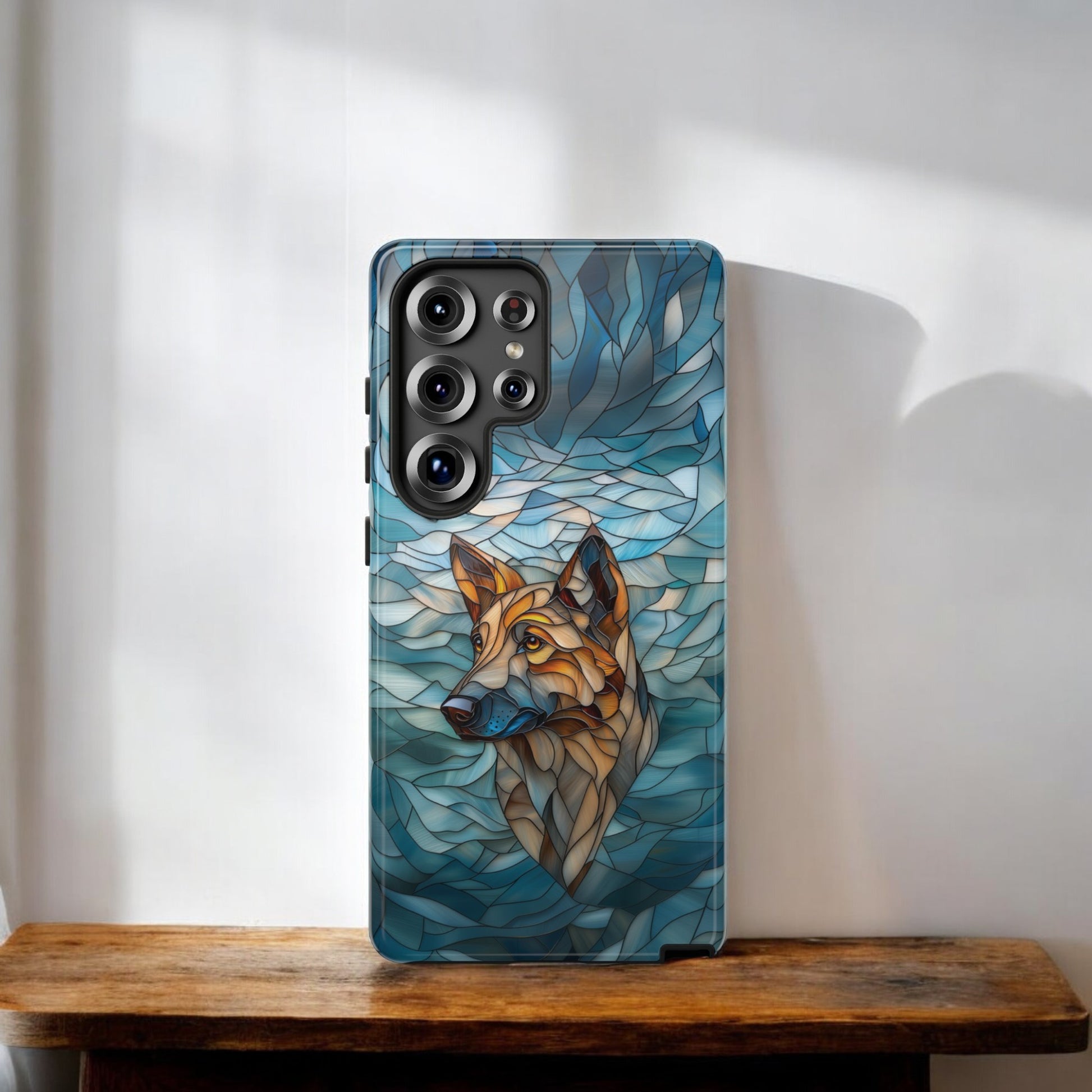 German Shepherd Stained Glass Phone Case -  German Shepherd Gifts - Tough Case for Samsung Galaxy