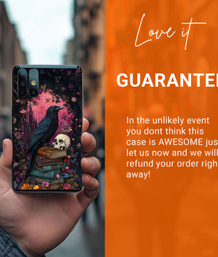 Gothic Black Crow Books and Skulls & Flowers - Tough Case for Google Pixel