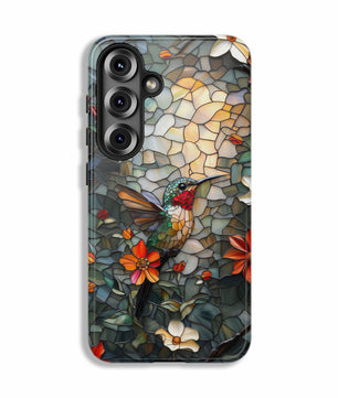 Hummingbird Phone Case, Stained Glass Design - Tough Case for Samsung Galaxy