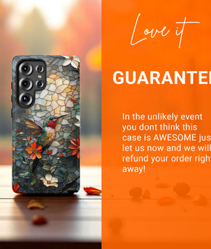 Hummingbird Phone Case, Stained Glass Design - Tough Case for Samsung Galaxy