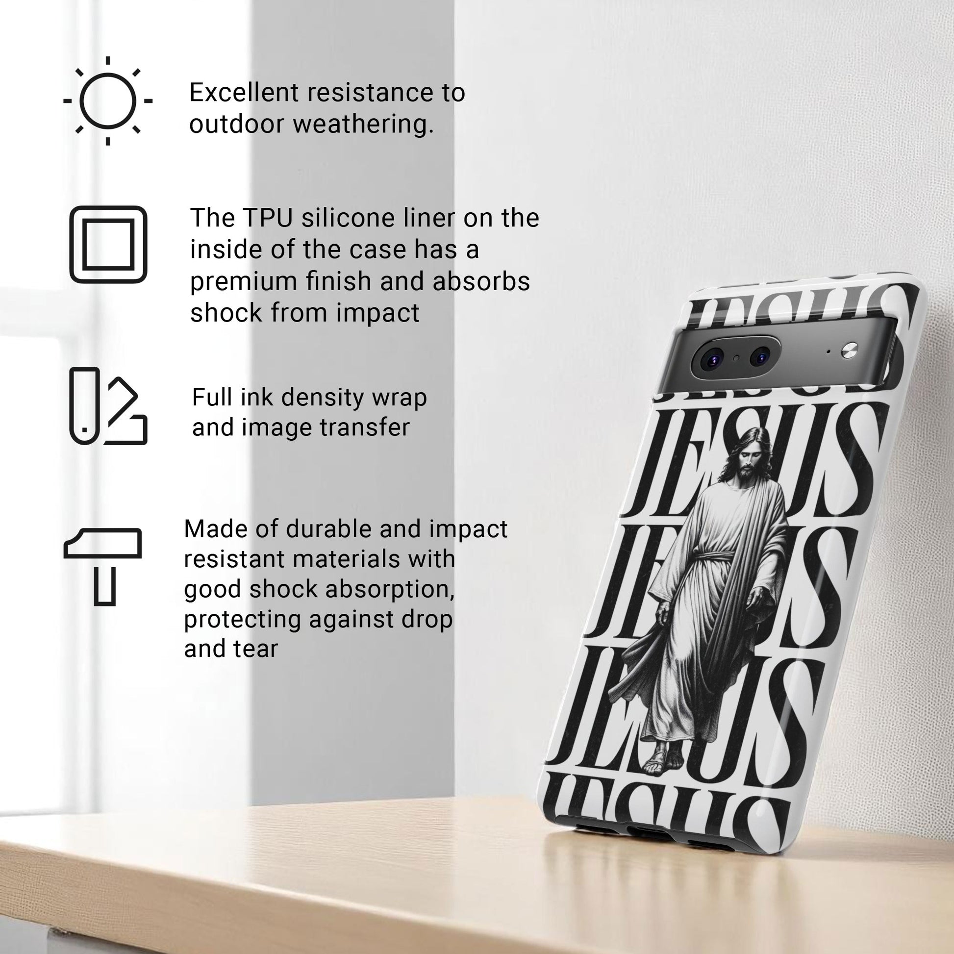 Jesus Phone Case - Inspirational Christian Spiritual Gift Tough Case for Google Pixel
