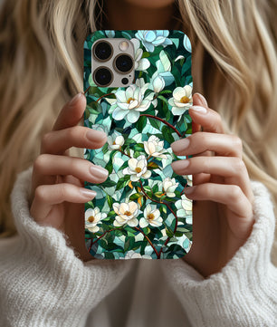 Magnolia Flower Phone Case - Floral Tough Phone Cover - Tough Case for iPhone