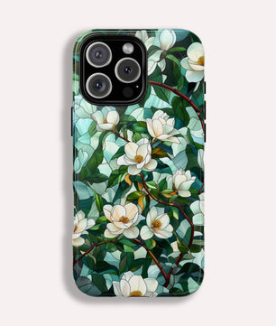 Magnolia Flower Phone Case - Floral Tough Phone Cover - Tough Case for iPhone