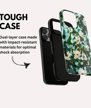 Magnolia Flower Phone Case - Floral Tough Phone Cover - Tough Case for iPhone