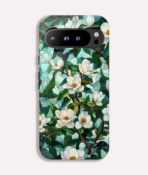 Magnolia Flower Phone Case - Floral Tough Phone Cover -  Tough Case for Google Pixel
