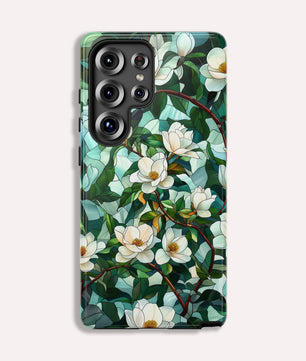 Magnolia Flower Phone Case - Floral Tough Phone Cover - Tough Case for Samsung Galaxy