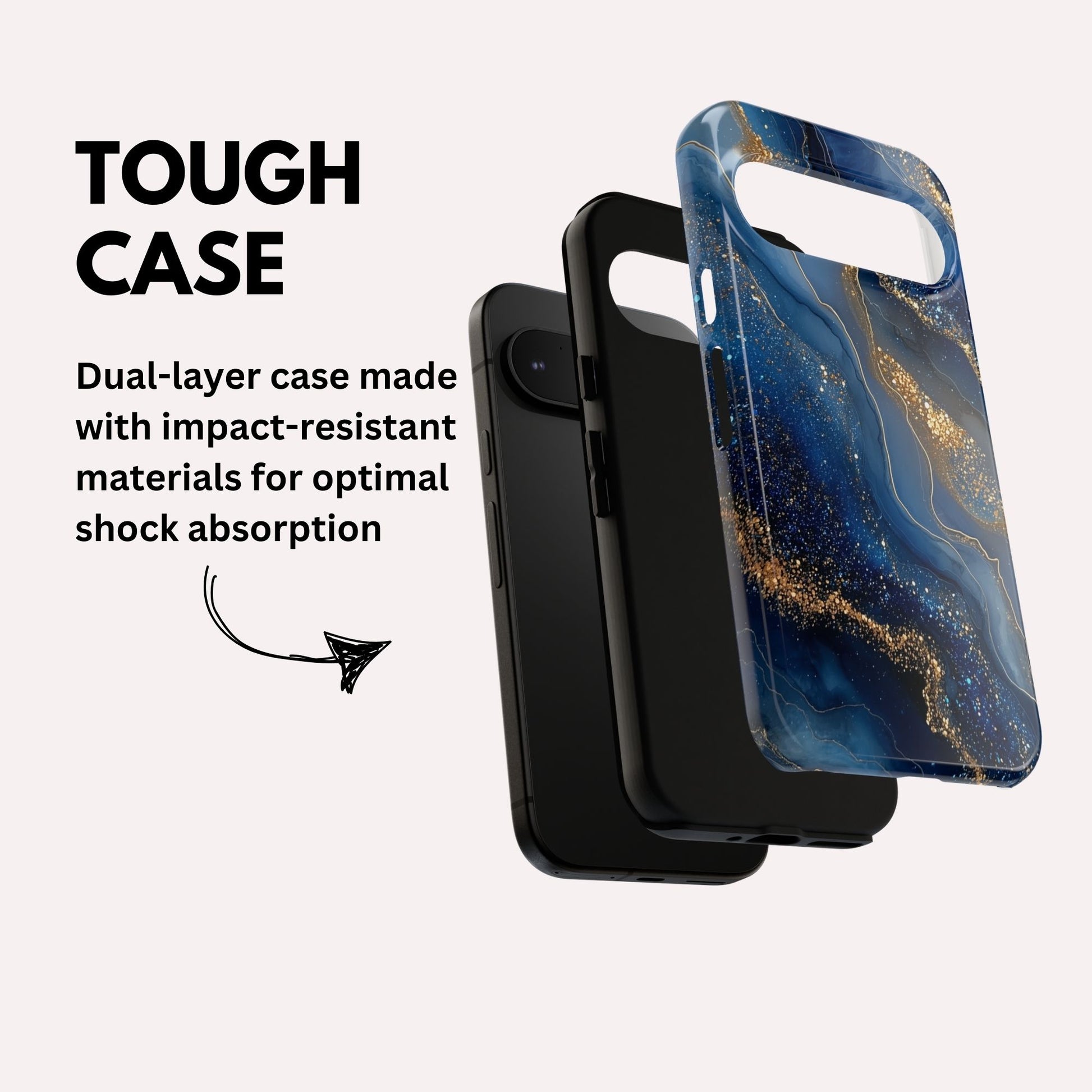 Phone Case Natural Marble Effect Tough Case For Google Pixel