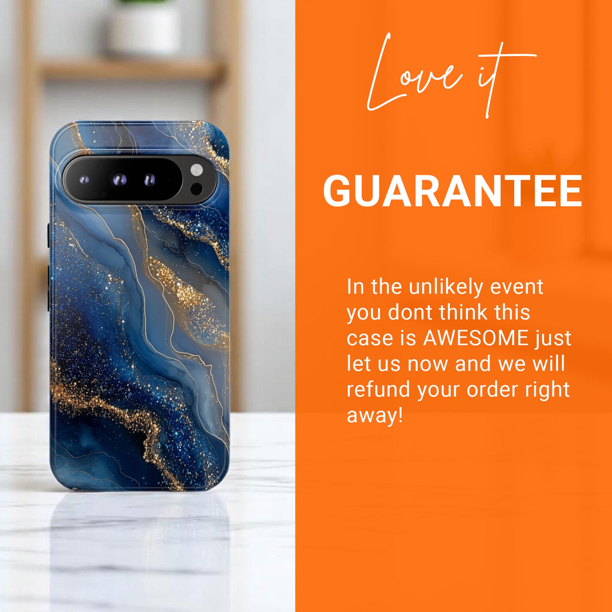 Phone Case Natural Marble Effect Tough Case For Google Pixel