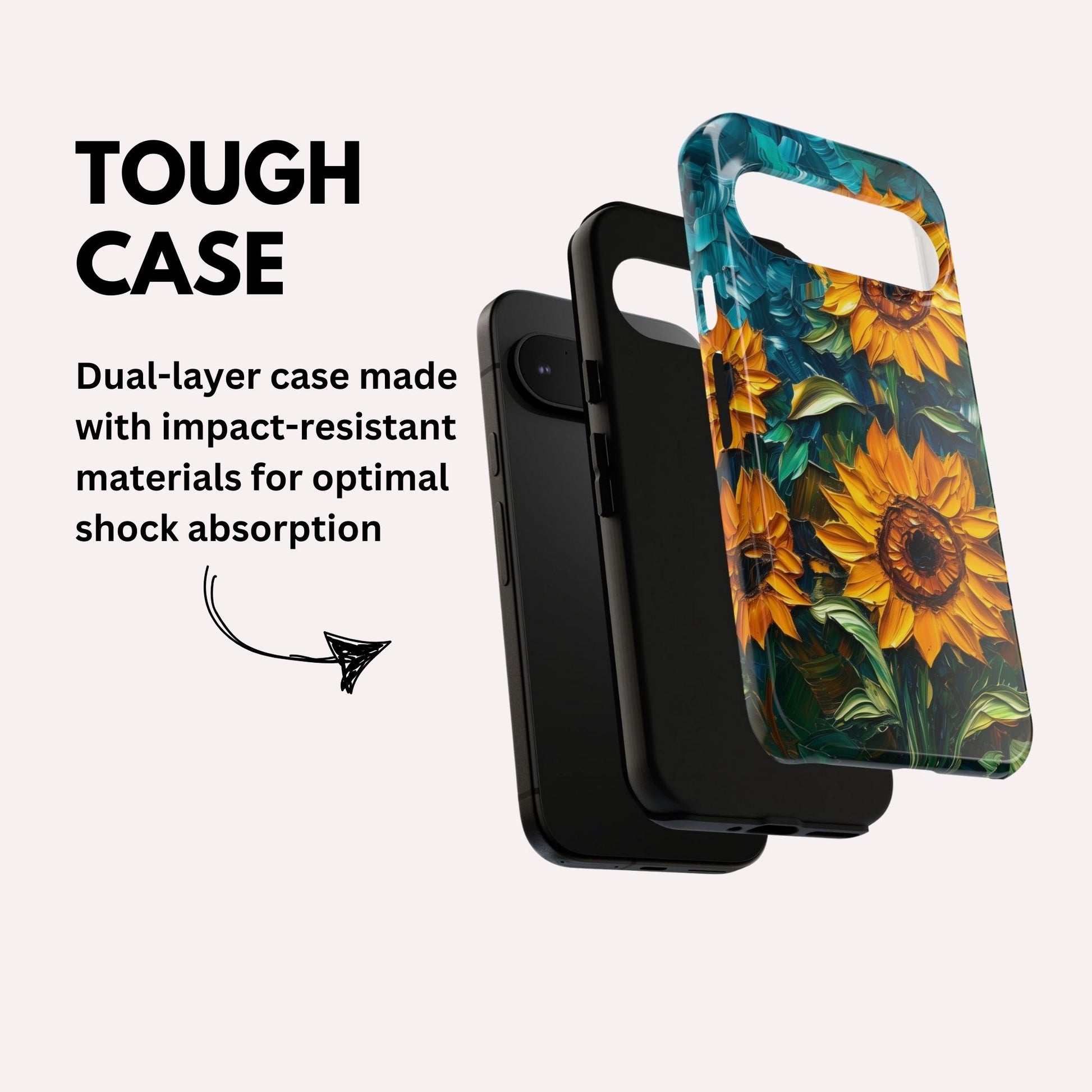Sunflowers Phone Case Oil Painting Glass Floral Case Flower Lovers Gift - Tough Case for Google Pixel