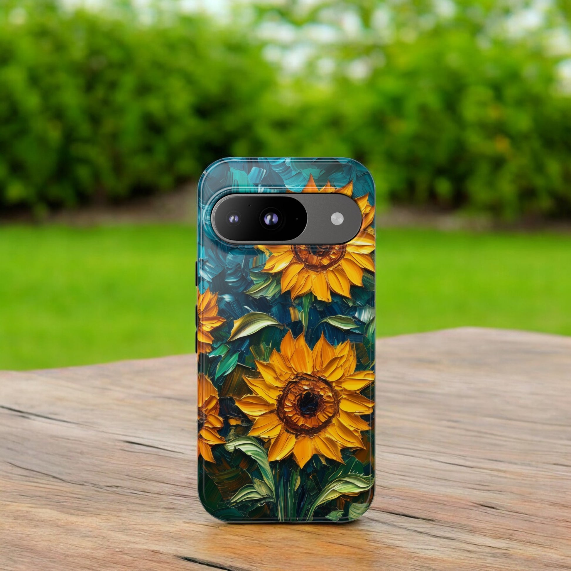 Sunflowers Phone Case Oil Painting Glass Floral Case Flower Lovers Gift - Tough Case for Google Pixel