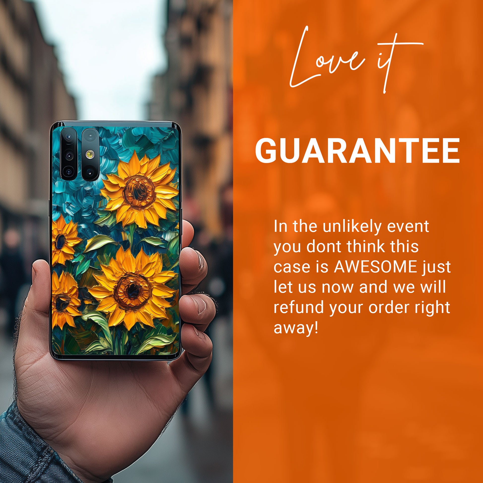 Sunflowers Phone Case Oil Painting Glass Floral Case Flower Lovers Gift Tough Case for iPhone