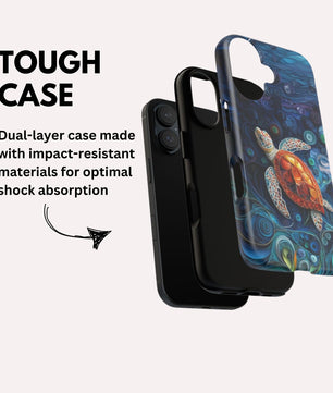 Sea Turtle Phone Case, Paper Quilling Design, Stained Glass Look - Tough Case for Samsung Galaxy