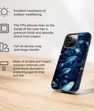 Shark iPhone Phone Case - Ocean Vibe, Marine Life - Tough Case for iPhone
