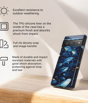 Shark Phone Case - Ocean Vibe, Marine Life - Tough Case For Google Pixel