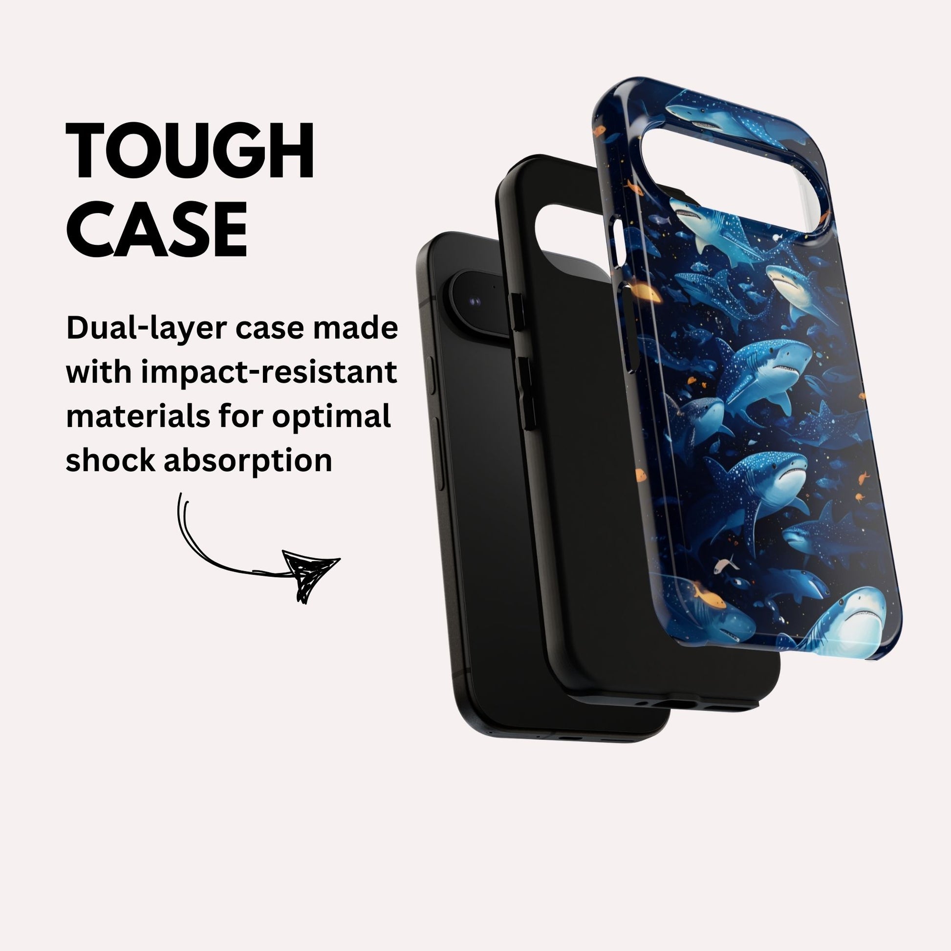 Shark Phone Case - Ocean Vibe, Marine Life - Tough Case For Google Pixel