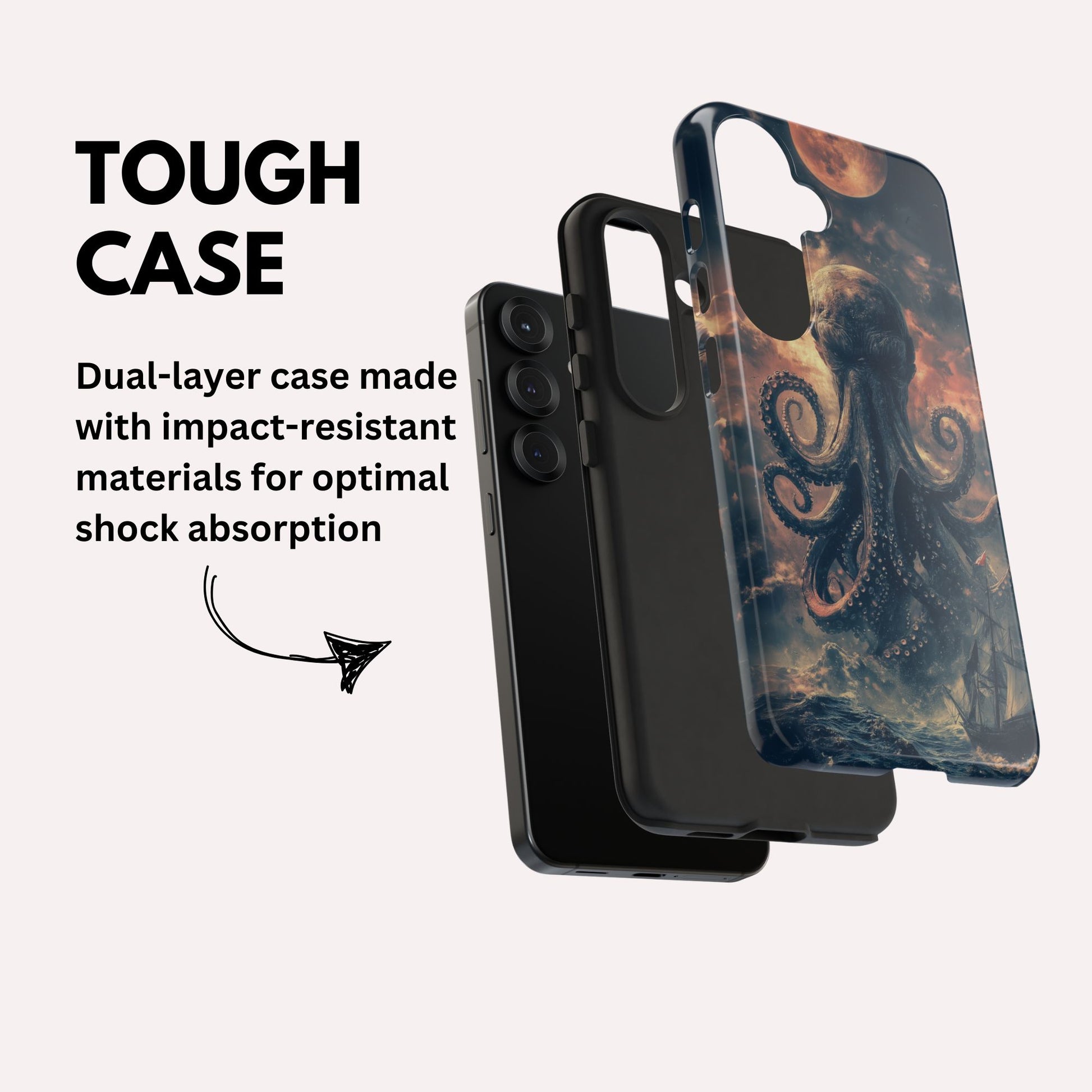 The Kraken - Moody Mythological Octopus Sea Design Tough Phone Case For Samsung Galaxy S25 S24 S23 S22 S21