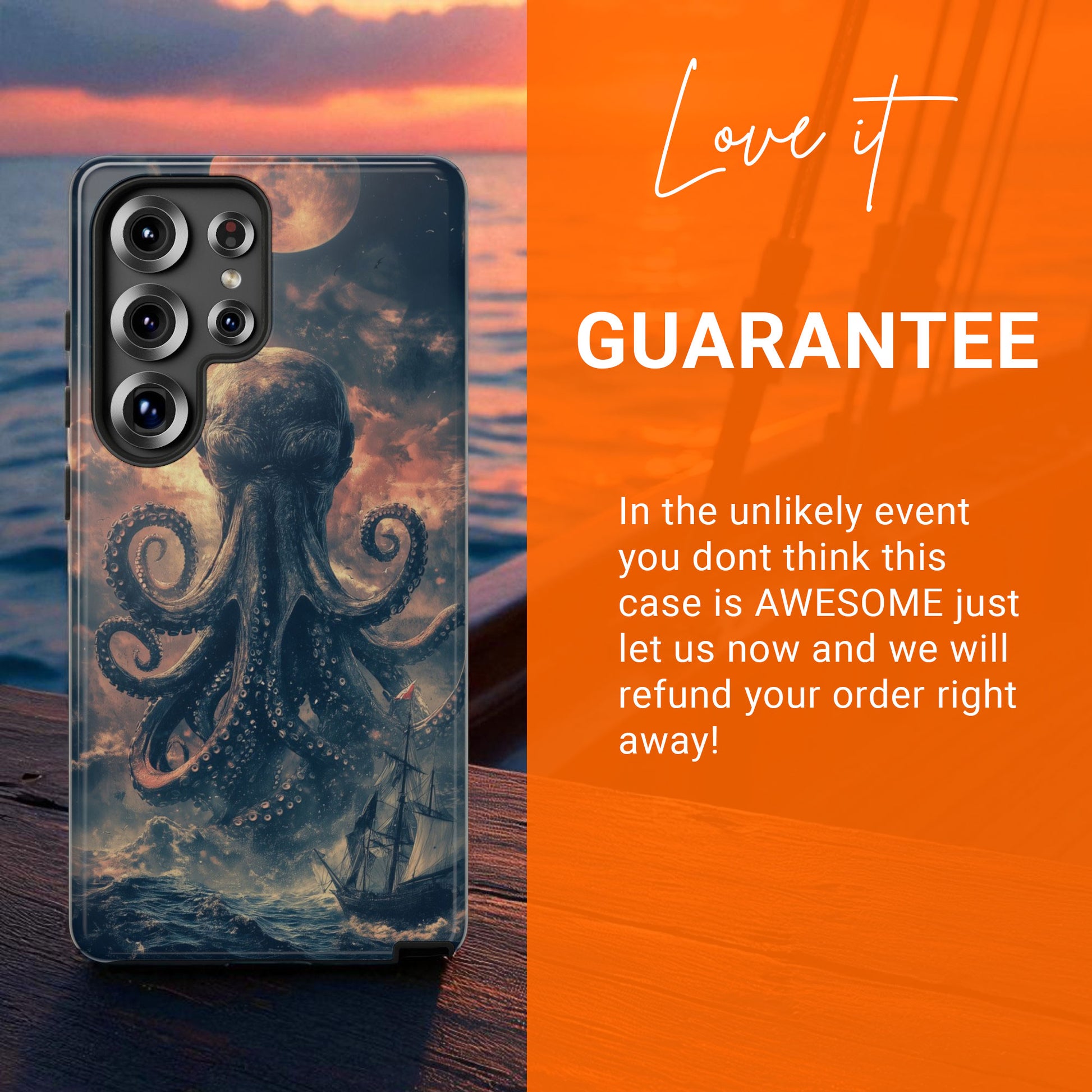 The Kraken - Moody Mythological Octopus Sea Design Tough Phone Case For Samsung Galaxy S25 S24 S23 S22 S21