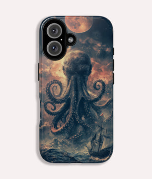 The Kraken - Moody Mythological Octopus Sea Design Tough Phone Case For Apple iPhone 16 15 14 13 12 11 10 9