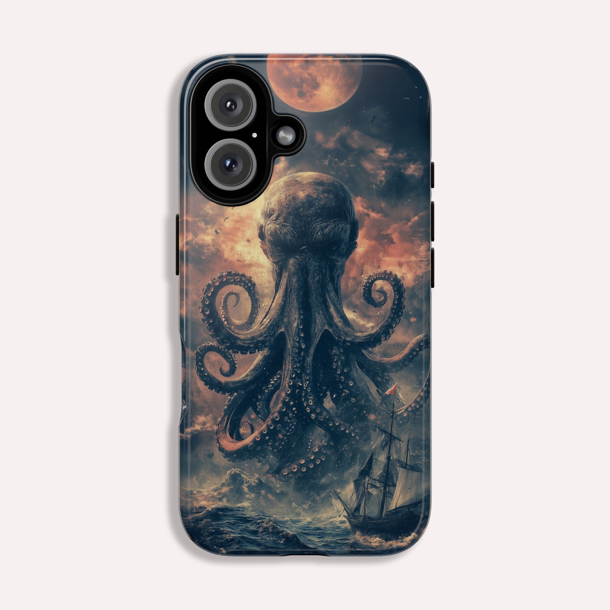The Kraken - Moody Mythological Octopus Sea Design Tough Phone Case For Apple iPhone 16 15 14 13 12 11 10 9
