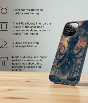 The Kraken - Moody Mythological Octopus Sea Design Tough Phone Case For Apple iPhone 16 15 14 13 12 11 10 9
