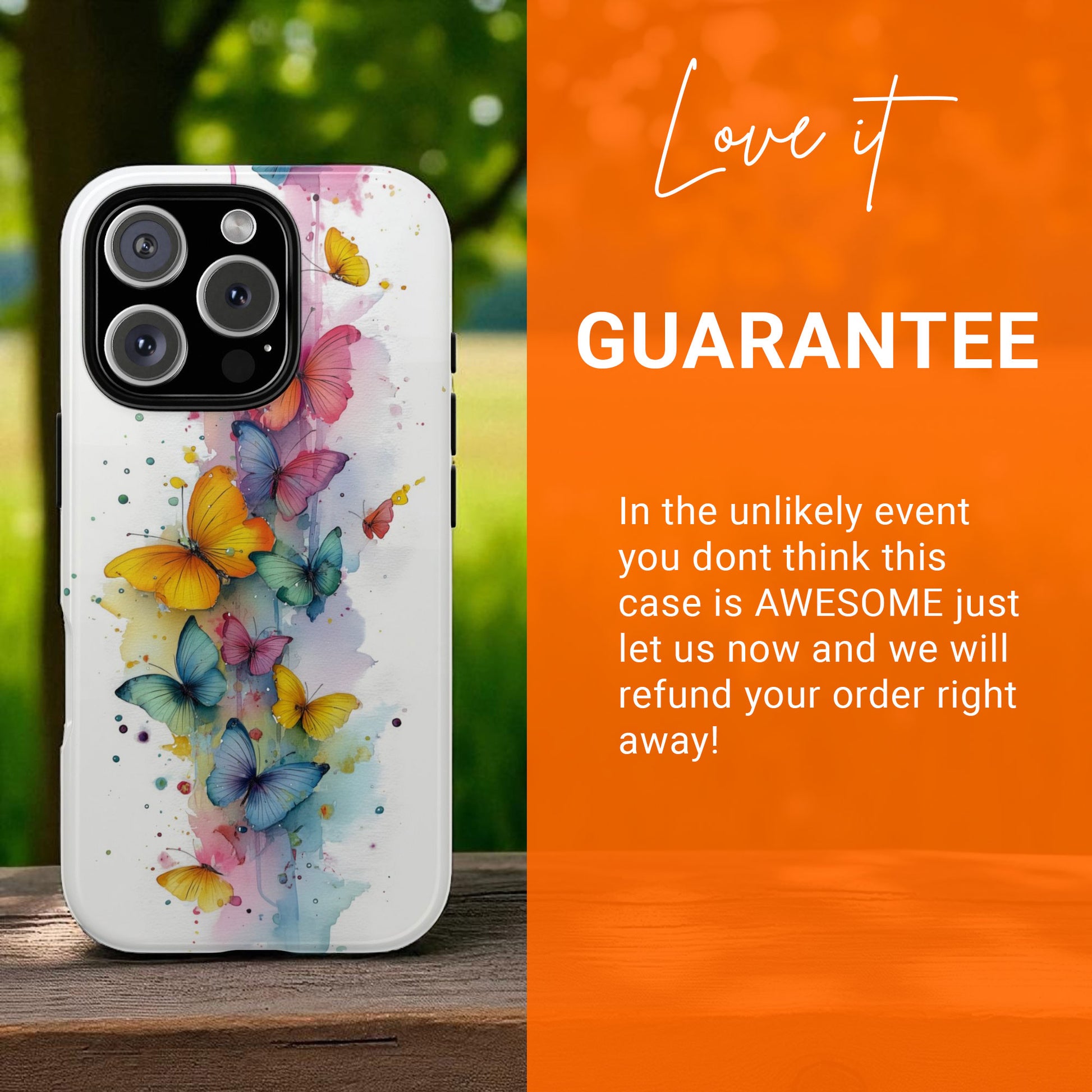 Butterfly Watercolour Design Gifts For Butterfly Lovers Tough Phone Case for Apple iPhone