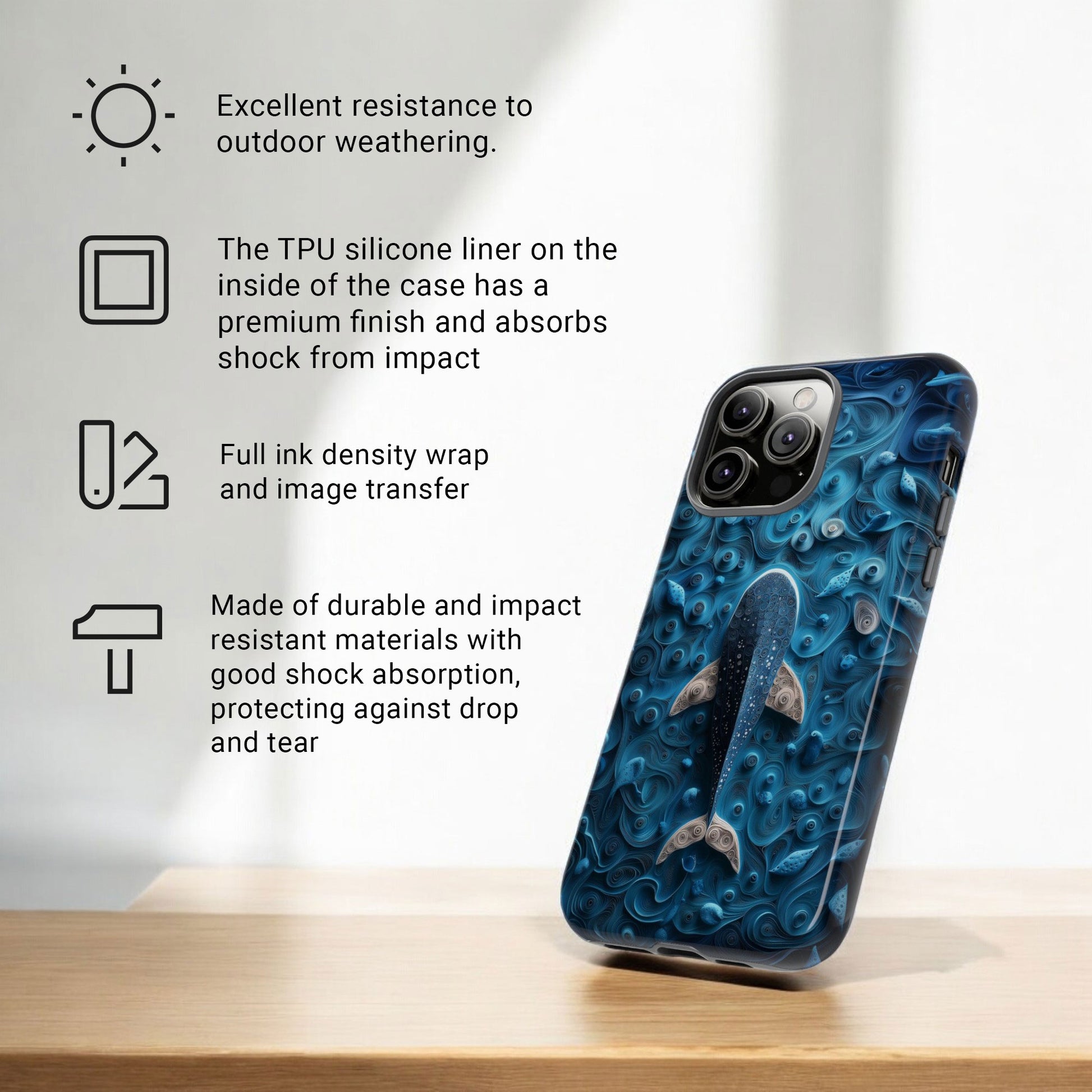 Whale Shark Paper Qilling Theme Ocean Lovers Gift - Tough Case for iPhone