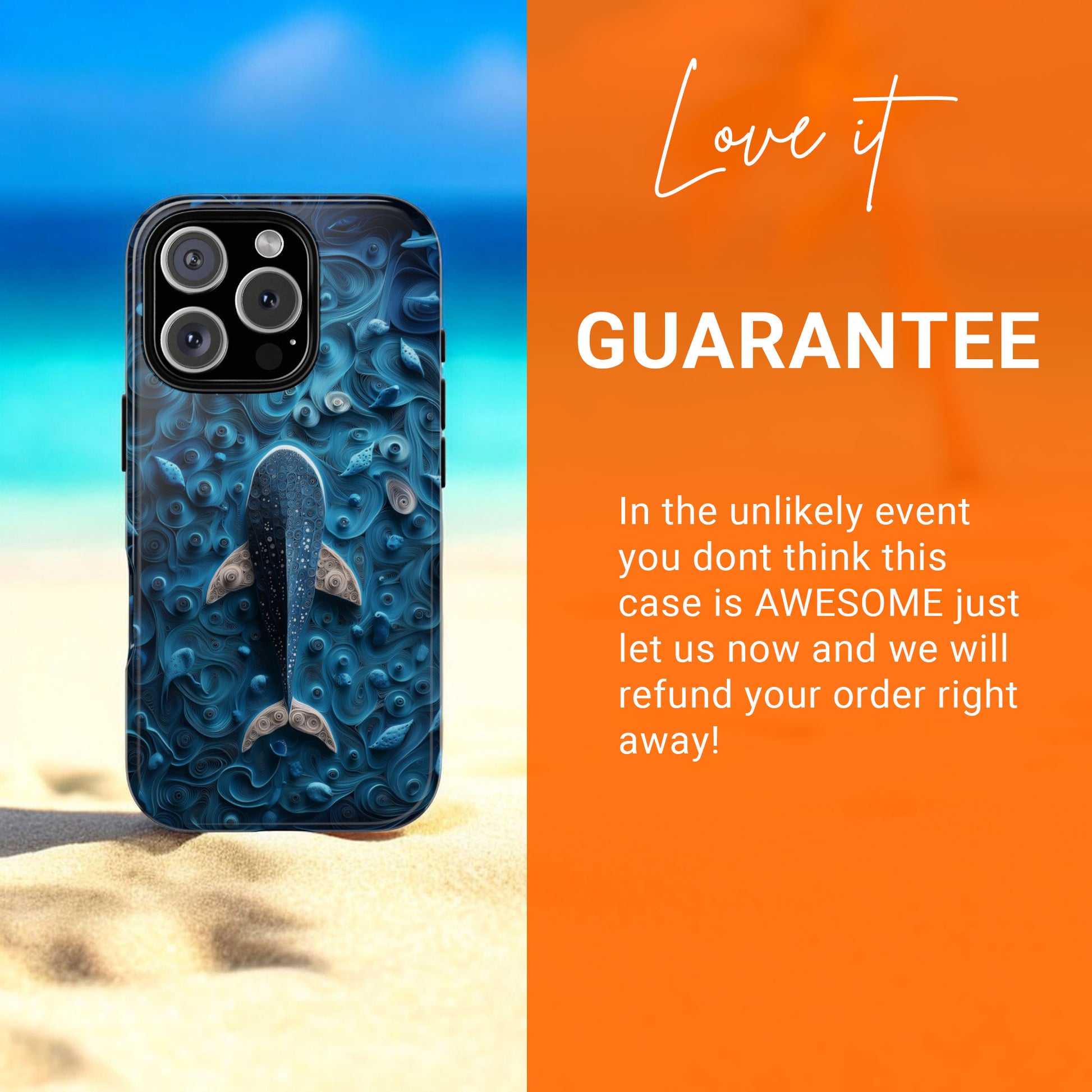Whale Shark Paper Qilling Theme Ocean Lovers Gift - Tough Case for iPhone