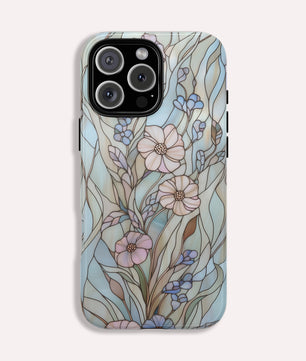 Wildflower Stained Glass Effect Tough Phone Case for iPhone 16 15 14 13 12 11 10 9 8
