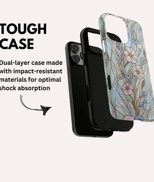 Wildflower Stained Glass Effect Tough Phone Case for iPhone 16 15 14 13 12 11 10 9 8