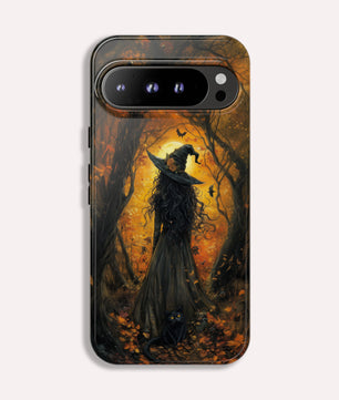 Gothic Witch And Cat Phone Case, Sugar Skull - Tough Case for Google Pixel