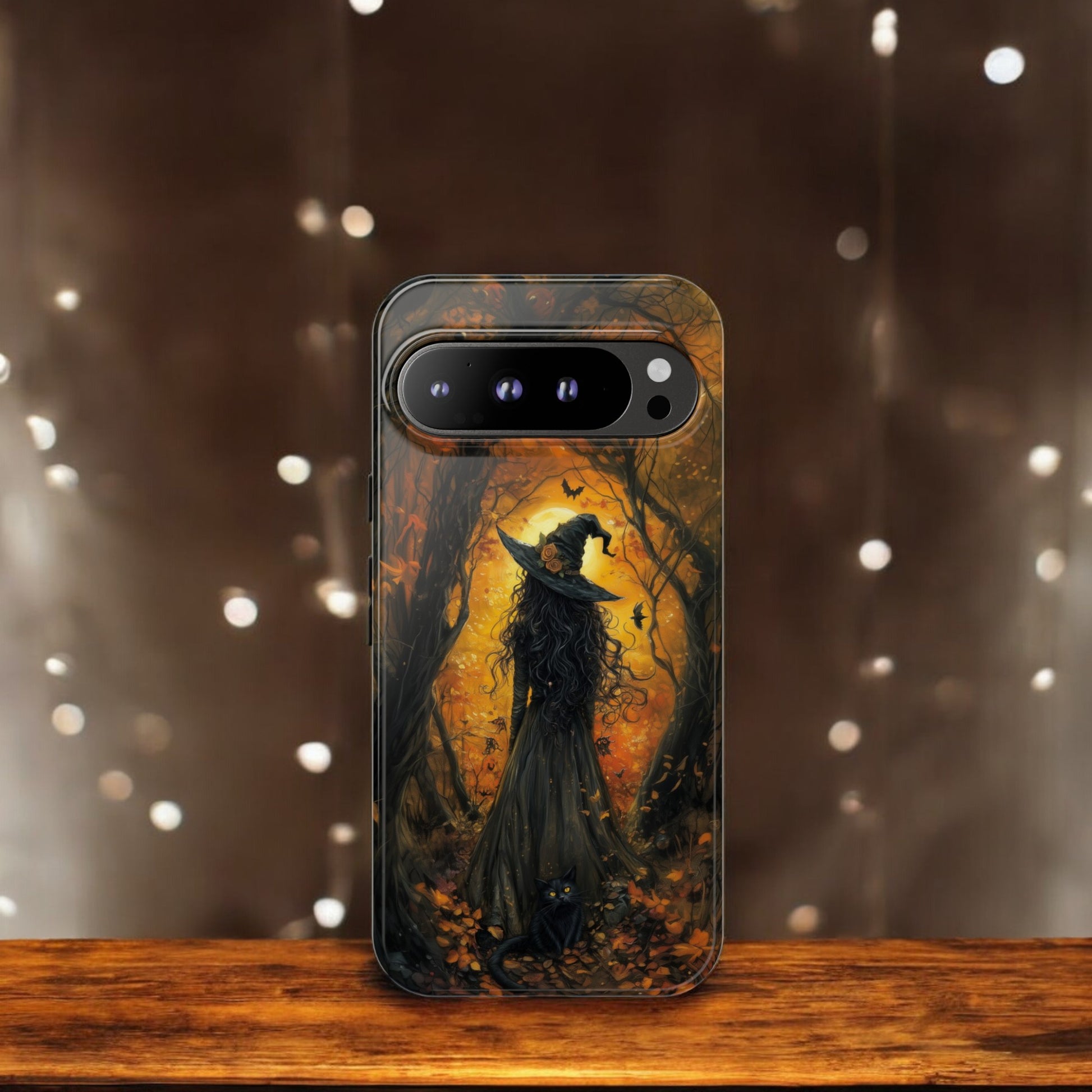 Gothic Witch And Cat Phone Case, Sugar Skull - Tough Case for Google Pixel