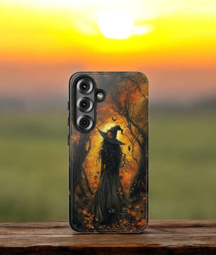 Gothic Witch And Cat Phone Case, Sugar Skull - Tough Case for Samsung Galaxy